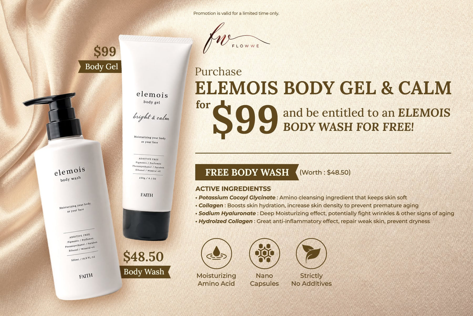 Elemois Body Gel Bright & Calm (230g) – Flowwe
