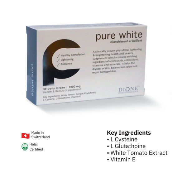 Pure White Skin Brightening Supplement Flowwe Pure White Skin Brightening Supplement Flowwe